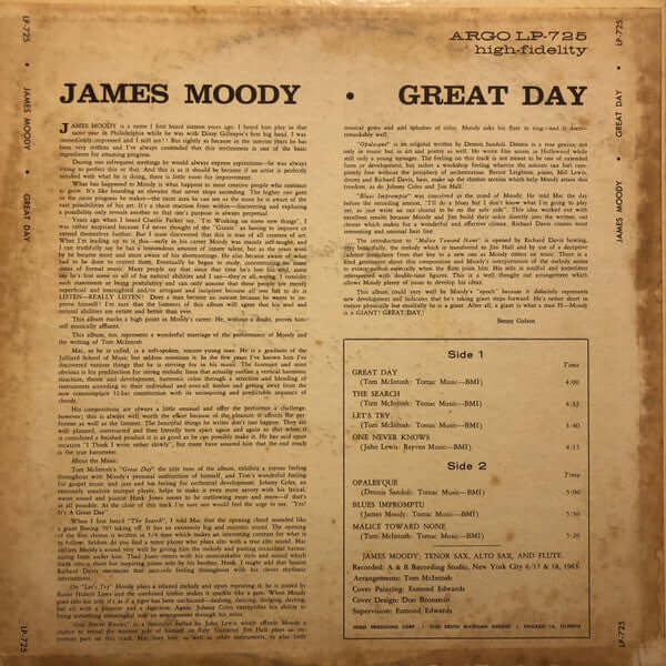 James Moody : Great Day (LP)