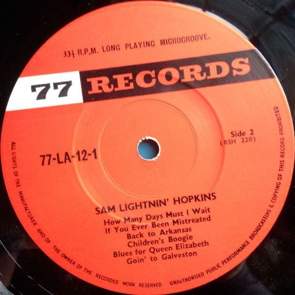 Lightnin' Hopkins : The Rooster Crowed In England (LP, Album, Mono)