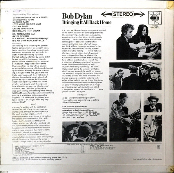 Bob Dylan : Bringing It All Back Home (LP, Album)
