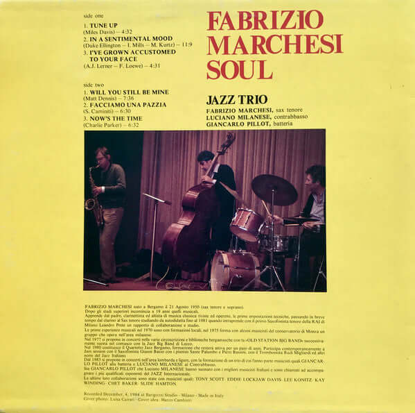 Fabrizio Marchesi Soul : Jazz Trio (LP)