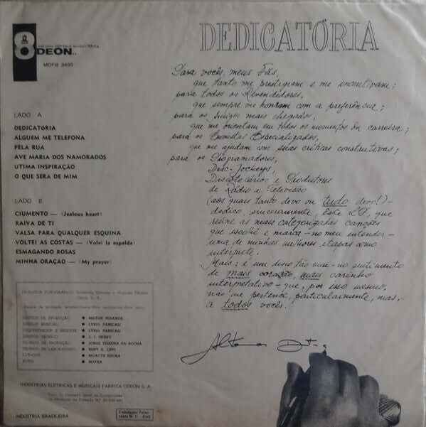Altemar Dutra : Dedicatória (LP, Album, Mono)