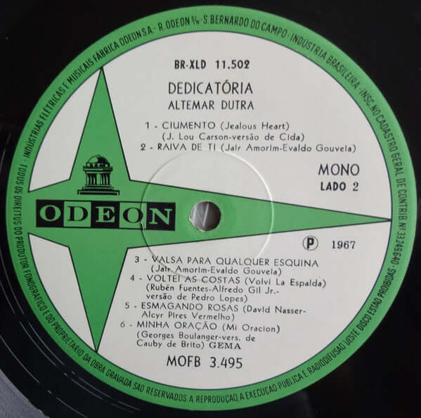 Altemar Dutra : Dedicatória (LP, Album, Mono)