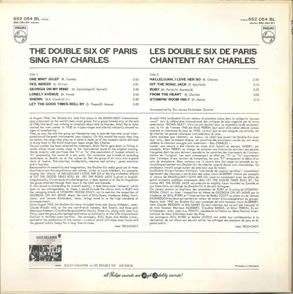 Les Double Six : Sing Ray Charles (LP, Album, Mono)