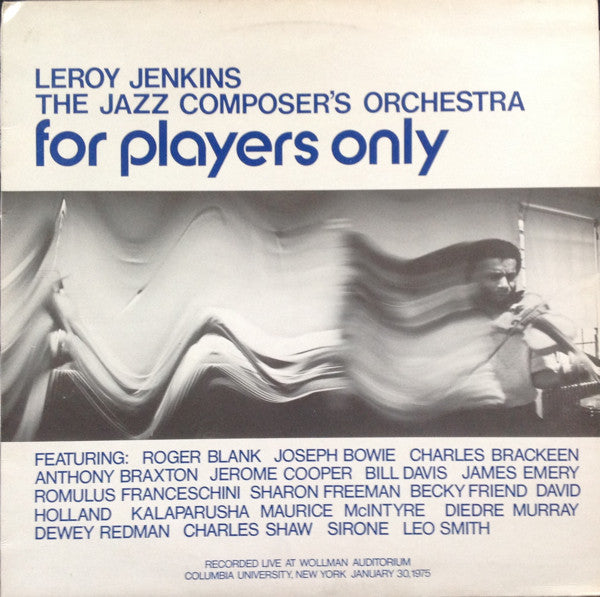 Leroy Jenkins, The Jazz Composer's Orchestra : For Players Only (LP, Album)
