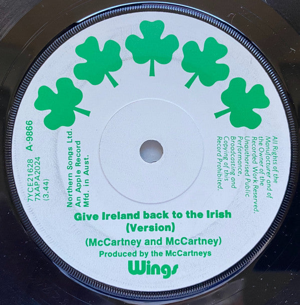 Wings (2) : Give Ireland Back To The Irish (7", Single)