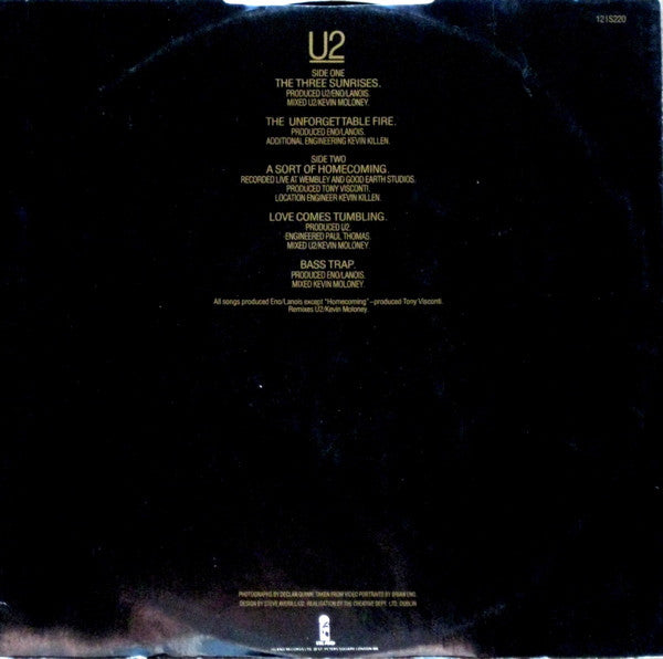 U2 : The Unforgettable Fire (12", Single)