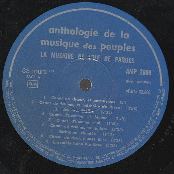 Various : Musiques De L'Ile De Pâques (LP, Gat)