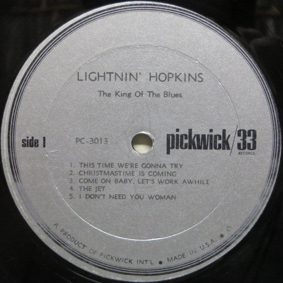 Lightnin' Hopkins : The King Of The Blues (LP, Mono, Mon)