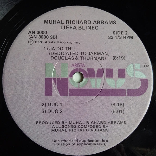 Muhal Richard Abrams : Lifea Blinec (LP)