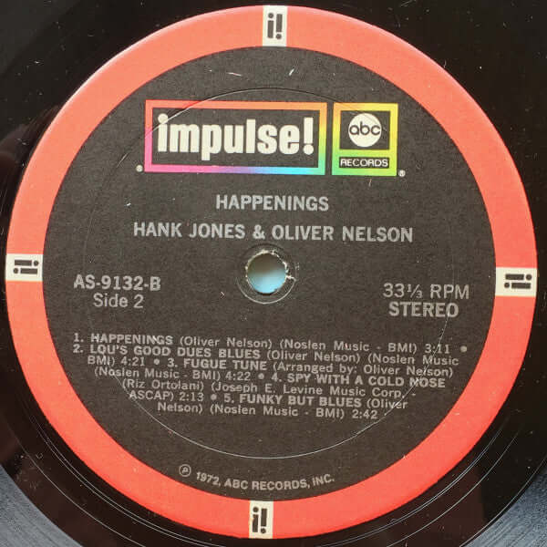 Hank Jones & Oliver Nelson : Happenings (LP, Album, RE)