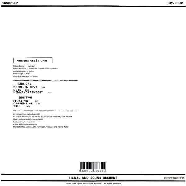 Anders Ahlén Unit : Lines And Dots (LP, Album, Ltd)