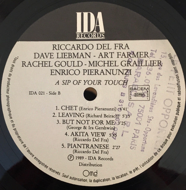 Riccardo Del Fra : A Sip Of Your Touch (LP, Album)
