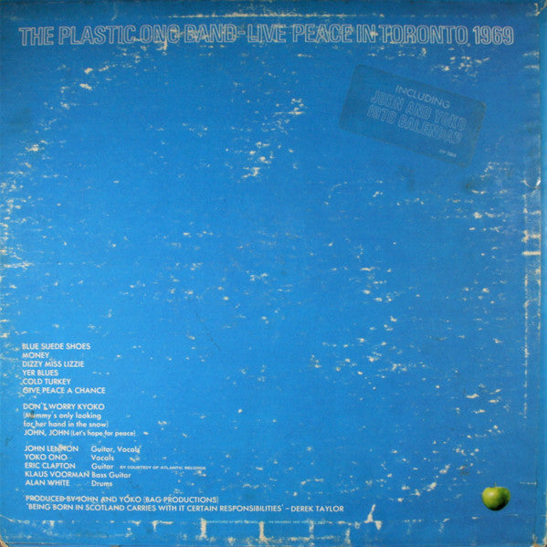 The Plastic Ono Band : Live Peace In Toronto 1969 (LP, Album, Jac)
