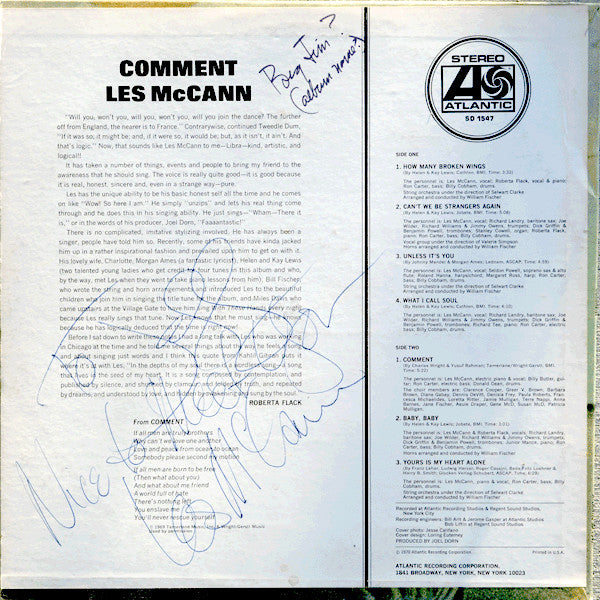 Les McCann : Comment (LP, Album, PR )