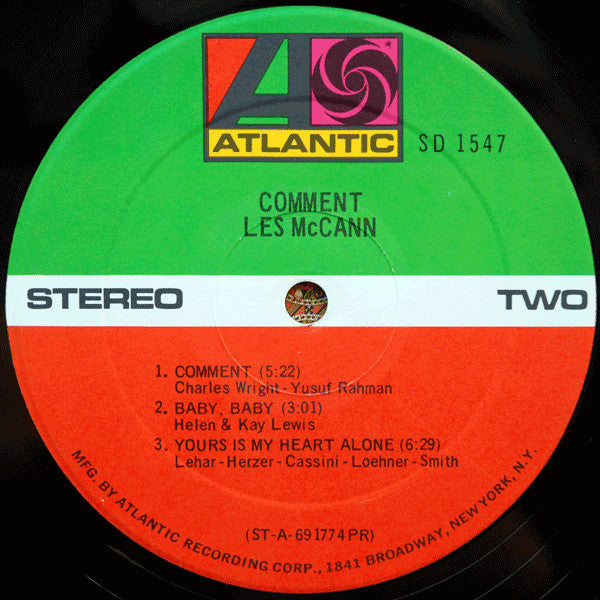 Les McCann : Comment (LP, Album, PR )