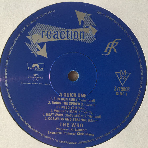 The Who : A Quick One (LP, Album, Mono, RE, RM, 180)