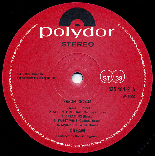 Cream  ~ Fresh Cream (Vinyl) - Djungel & Jazz