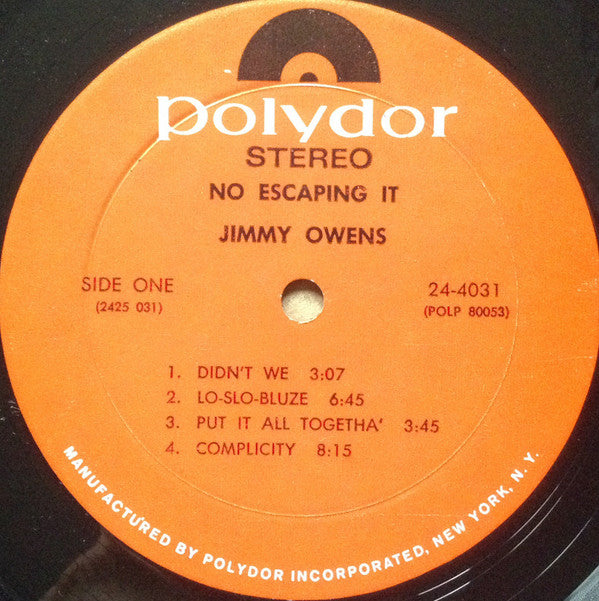 Jimmy Owens : No Escaping It (LP, Album)