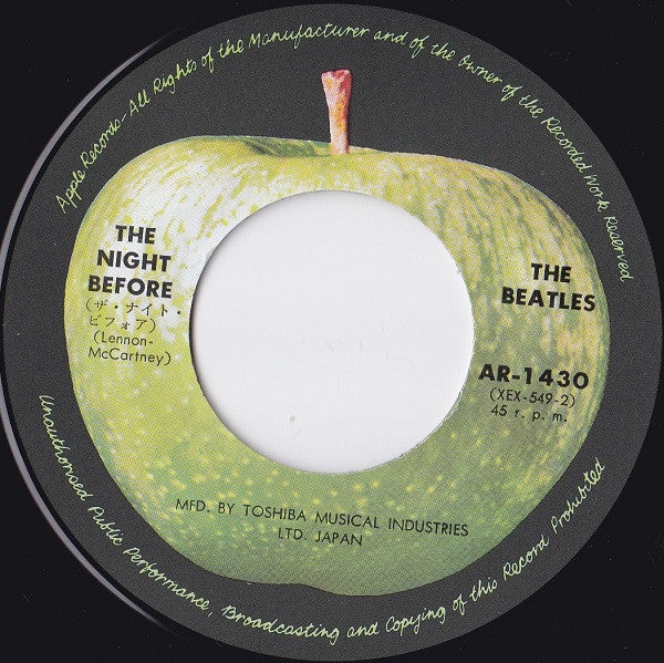 The Beatles : The Night Before / Another Girl (7", RE)