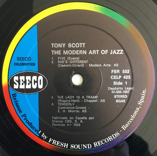 Tony Scott (2) : The Modern Art Of Jazz (LP, Album, RE)
