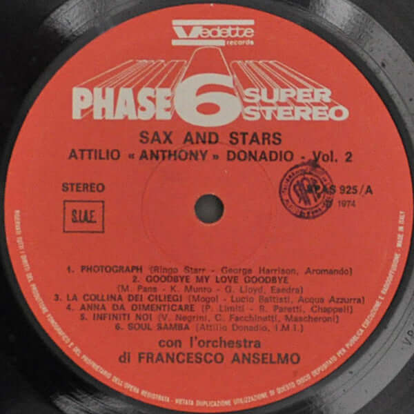 Attilio Donadio, Cesco Anselmo Orchestra : Sax & Stars Vol. 2 (LP, Album)