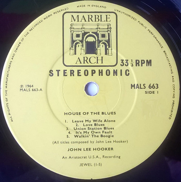 John Lee Hooker : House Of The Blues (LP, Album, RE)