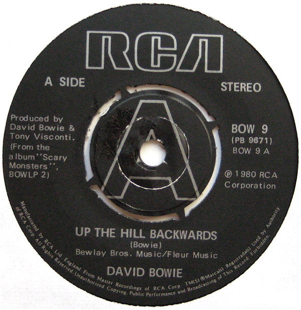 David Bowie : Up The Hill Backwards (7", Single, Bla)