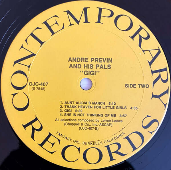 André Previn & His Pals : Modern Jazz Performances Of Songs From Gigi (LP, Album, RE, RM)