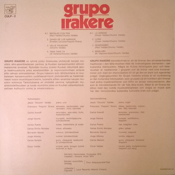Grupo Irakere* : Grupo Irakere (LP, Album)