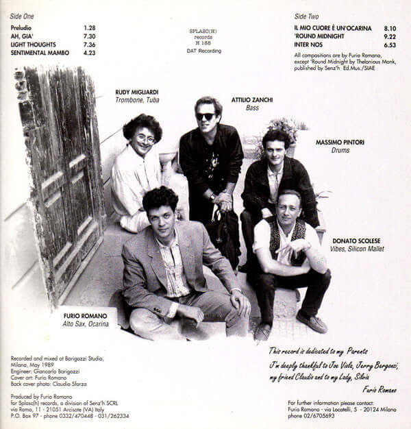 Furio Romano Quintet : Inter Nos (LP, Album)