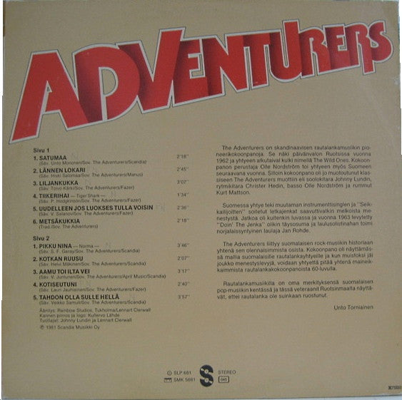 The Adventurers (2) : Satumaa (LP, Album)