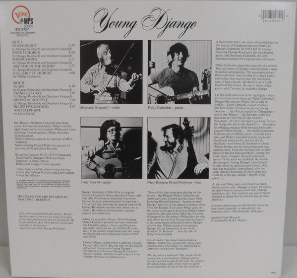 Stéphane Grappelli : Young Django (LP, Album, RE)