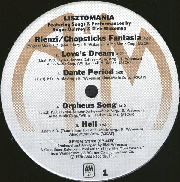 Rick Wakeman : Lisztomania (LP, Album, Mon)