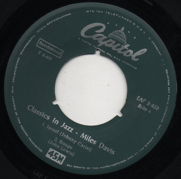 Miles Davis : Classics In Jazz Part 2 (7", EP, Mono)