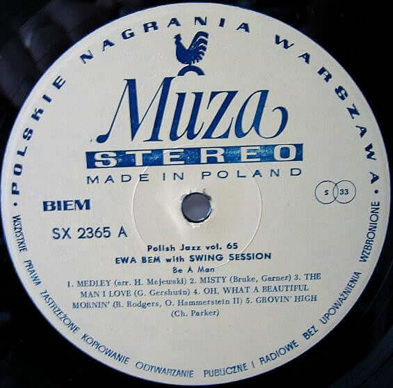 Ewa Bem With Swing Session ~ Be A Man (Vinyl) - Djungel & Jazz