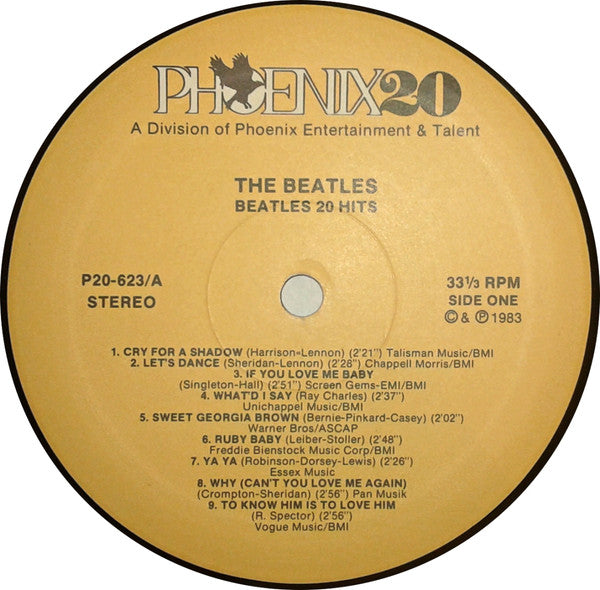 The Beatles : 20 Hits (LP, Comp, Mono, Unofficial)
