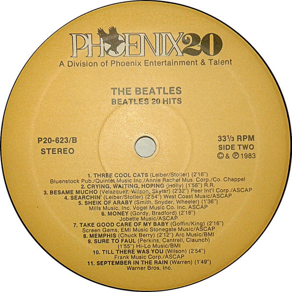 The Beatles : 20 Hits (LP, Comp, Mono, Unofficial)