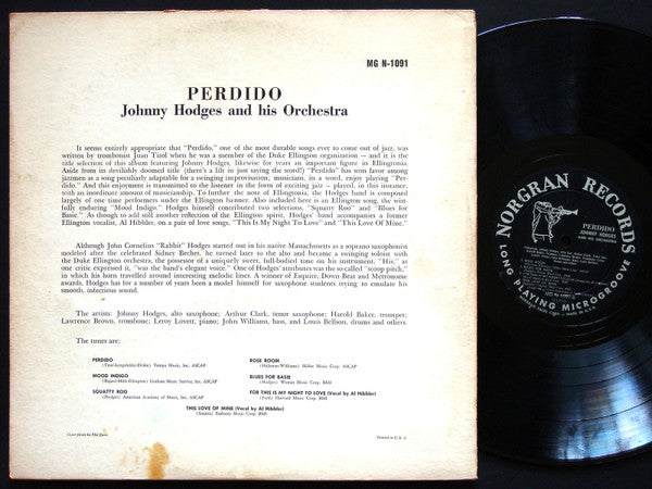 Johnny Hodges And His Orchestra : Perdido (LP, Album, RE)