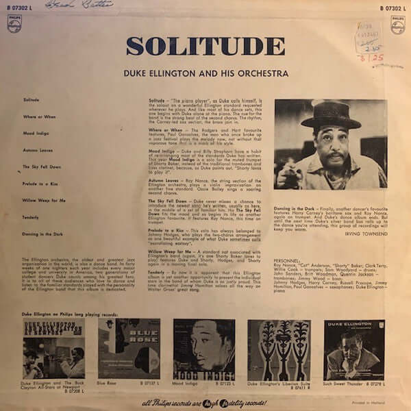 Duke Ellington And His Orchestra : Solitude (LP, Album, Mono)