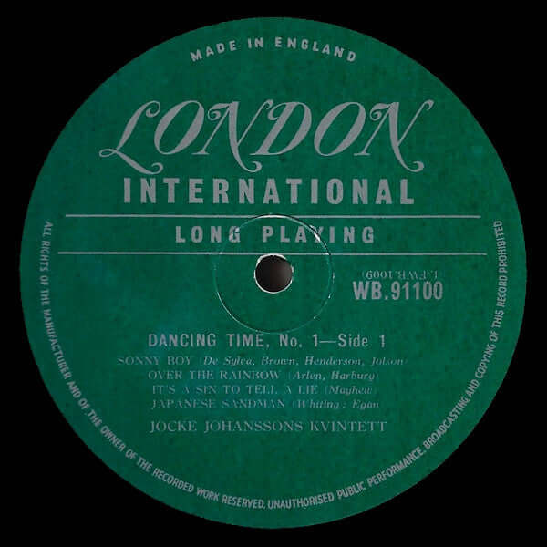 Jocke Johanssons Kvintett : Dancing Time (10")