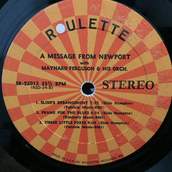 Maynard Ferguson : A Message From Newport (LP, Album, RE)