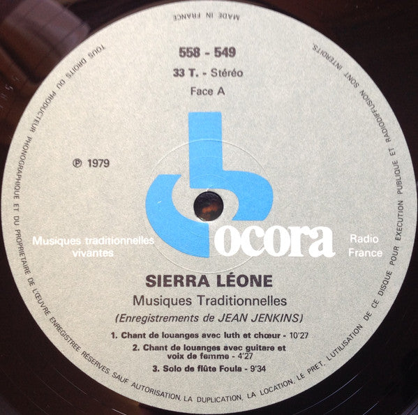 Various : Sierra Leone - Musiques Traditionnelles (LP, RE)