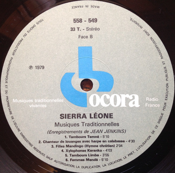 Various : Sierra Leone - Musiques Traditionnelles (LP, RE)