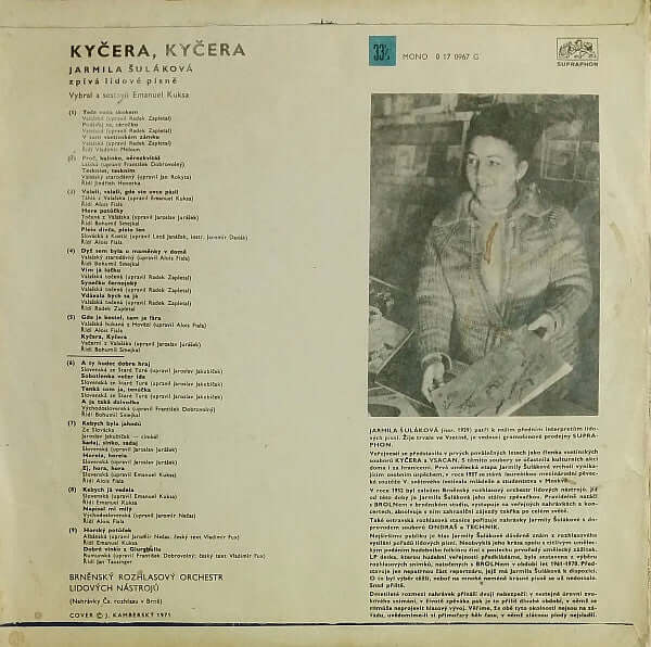 Jarmila Šuláková : Kyčera, Kyčera (LP, Album, Mono)