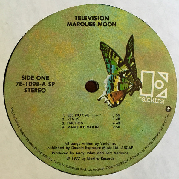 Television : Marquee Moon (LP, Album, Spe)
