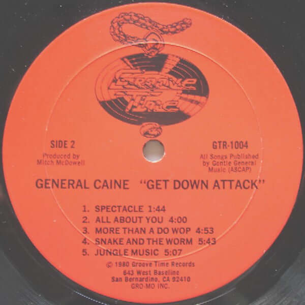 General Caine : Get Down Attack (LP, Album, Red)
