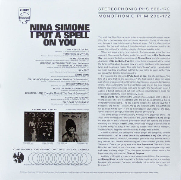 Nina Simone : I Put A Spell On You (LP, Album, RE, 180)
