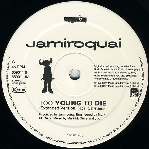 Jamiroquai : Too Young To Die (12", Single)
