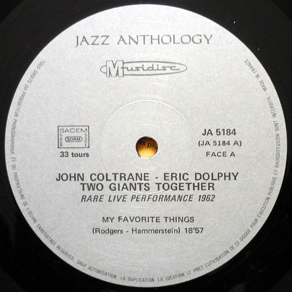 John Coltrane / Eric Dolphy : Two Giants Together - Rare Live Performance 1962 (LP, Album, RE)