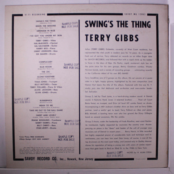 Terry Gibbs, Thad Jones, Frank Rosolino : Swing's The Thing (LP, Comp)